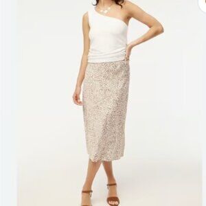 J. Crew Factory Leopard Slip Skirt